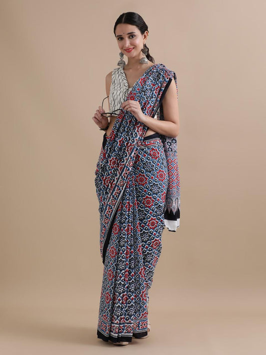 Premium Hand Block Printed Pure Cotton Saree