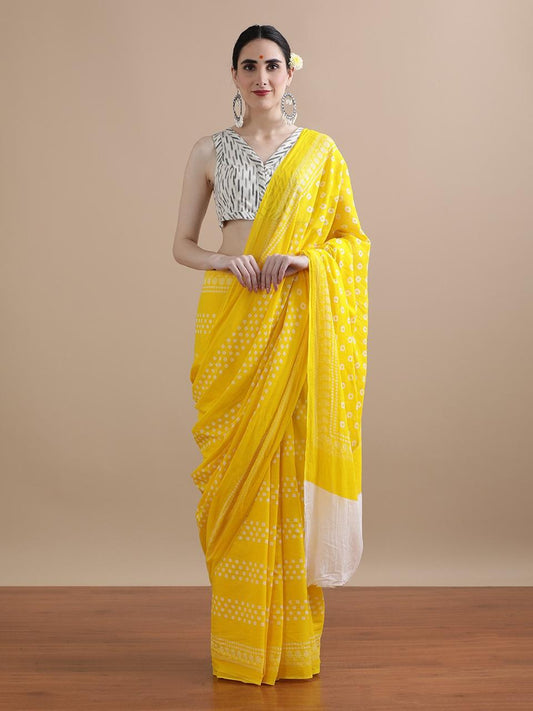 New Exclusive Block Printed Pure Cotton Saree