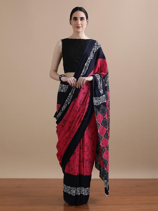 Copy of New Exclusive Block Printed Pure Cotton Saree