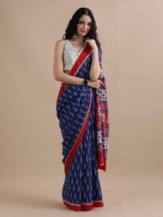 New Exclusive Block Printed Pure Cotton Saree