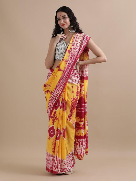 Exclusive Premium Hand Block Printed Pure Cotton Saree