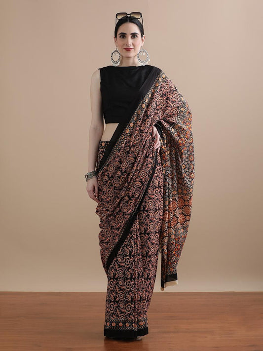 Exclusive Premium Hand Block Printed Pure Cotton Saree