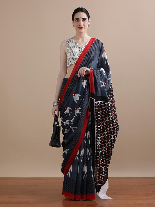 Premium Hand Block Printed Pure Cotton Saree