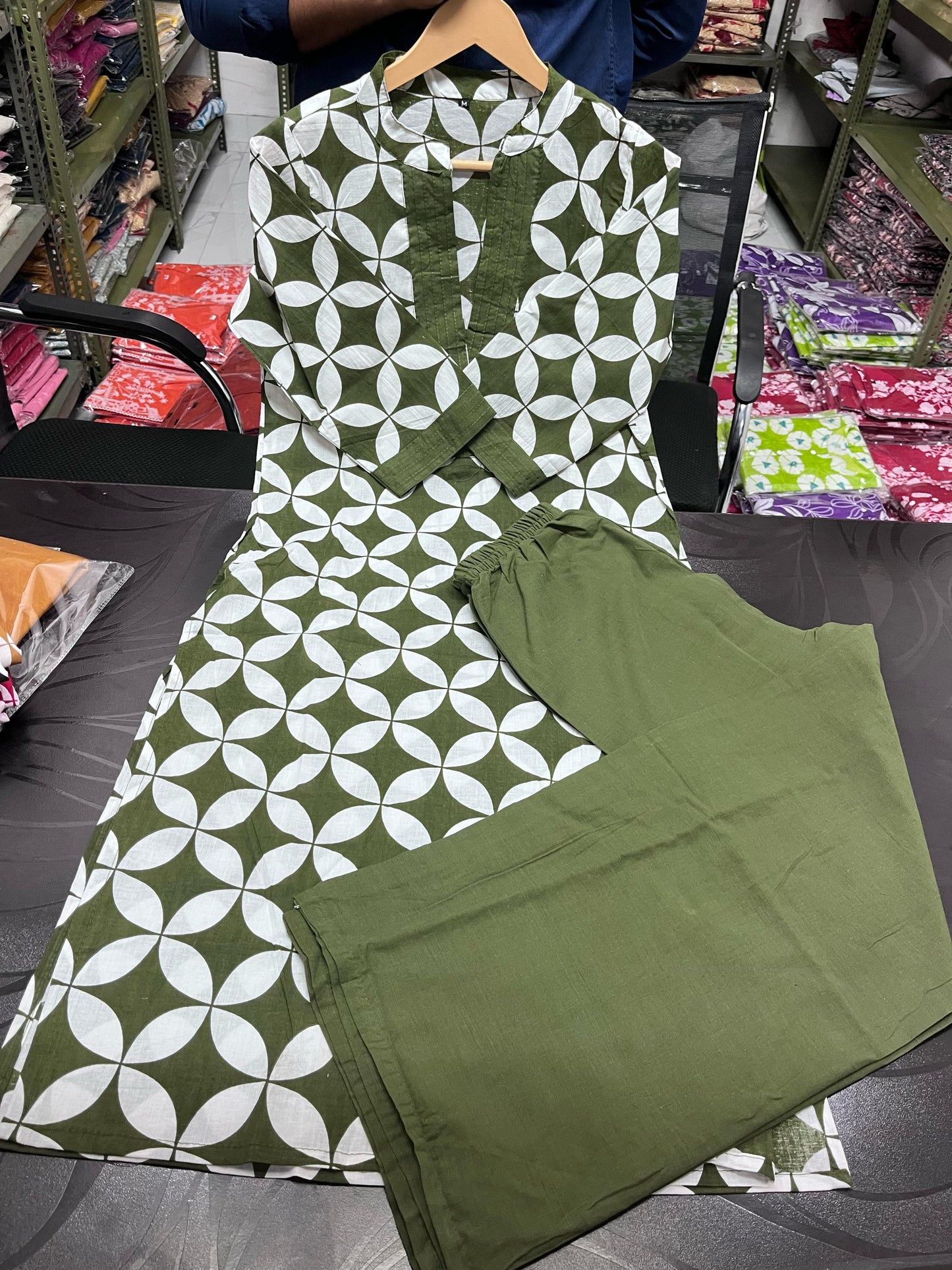 Pure Cotton Kurta Pant plazo in Beautiful Floral Prints. Must Have in Your Wardrobe For Your Daily Wear Office Wear(WACD76)