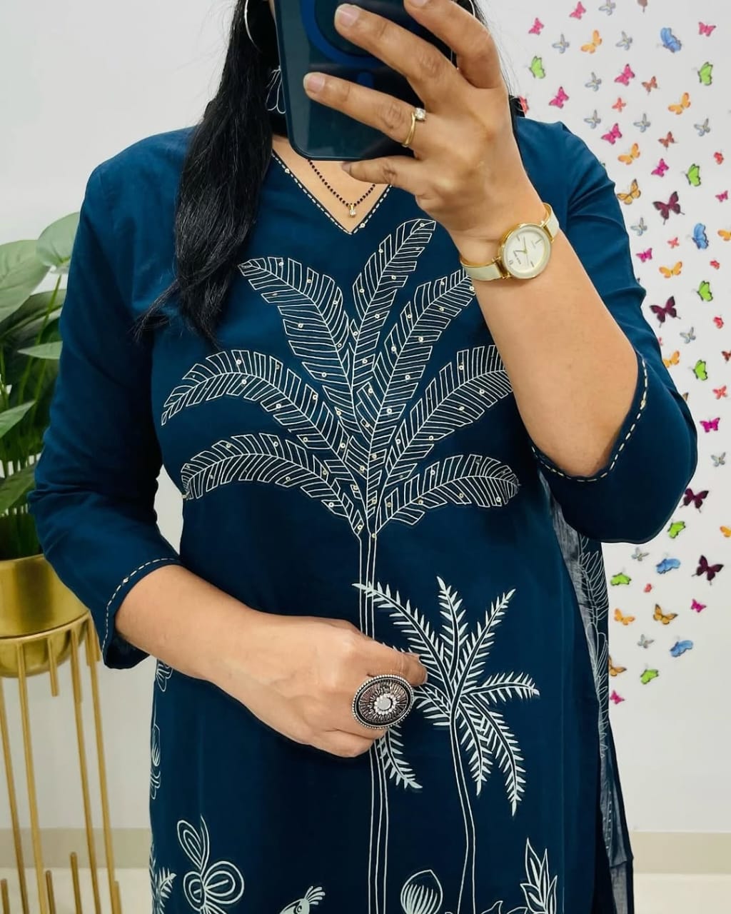 🌹🌹Pure fine Cotton fabric &nbsp; Kurti with Pant with cotton 100-100 Dupatta🌹🌹(WARED432)