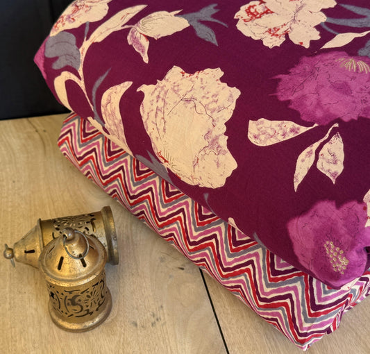 Exclusive Hand Block Printed Fabric Combo  (SWCOM69)