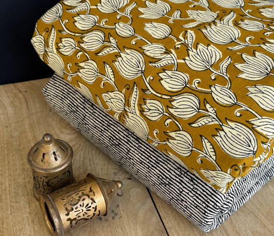 Exclusive Hand Block Printed Fabric Combo  (SWCOM54)