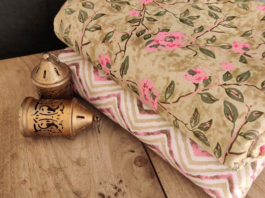 Exclusive Hand Block Printed Fabric Combo  (SWCOM09)