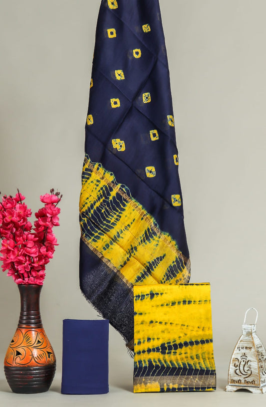EXCLUSIVE ELEGANT HAND BLOCK PRINT MAHESHWARI SILK SUIT SET 32