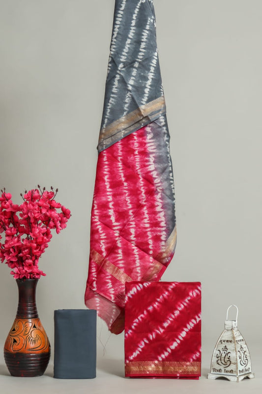 EXCLUSIVE ELEGANT HAND BLOCK PRINT MAHESHWARI SILK SUIT SET 27
