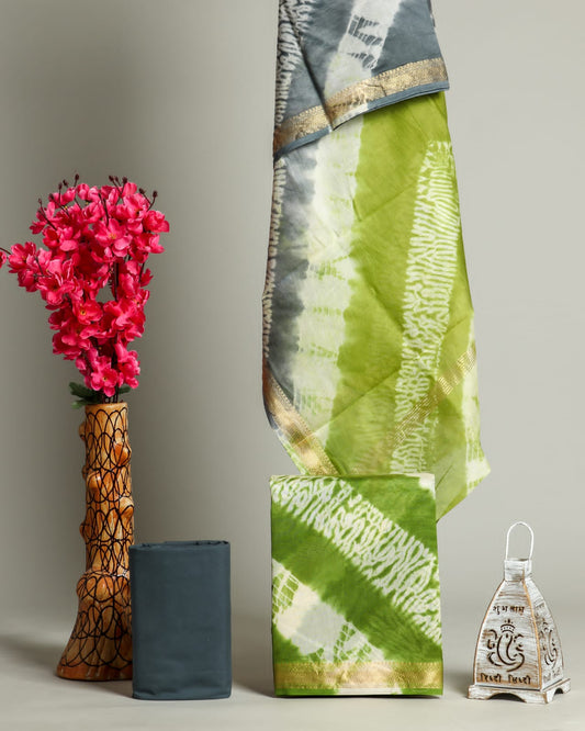 ELEGANT HAND BLOCK PRINT MAHESHWARI SILK SUIT SET 26