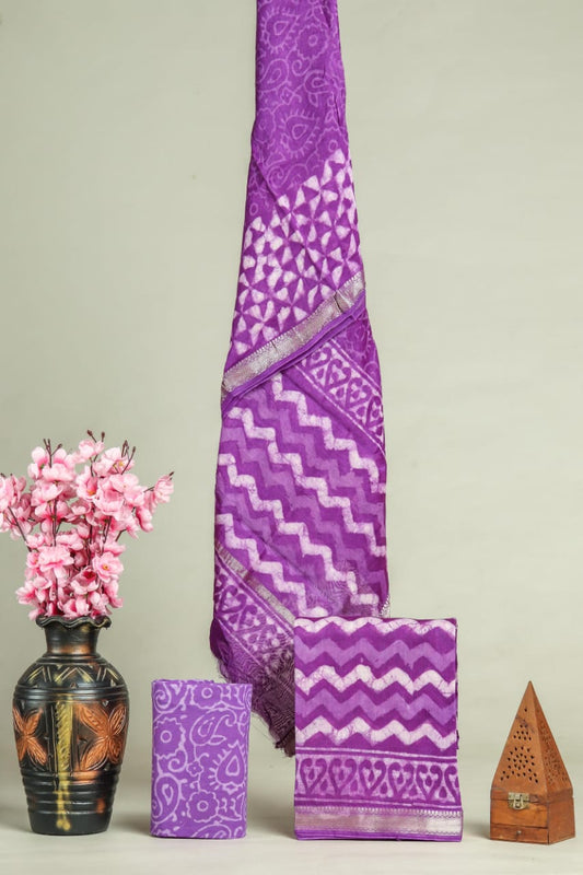 PREMIUM HAND BLOCK PRINT MAHESHWARI SILK SUIT SET 21