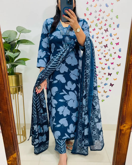 🧶💫New Designer Floral Cotton Suit set collection(WARED468)