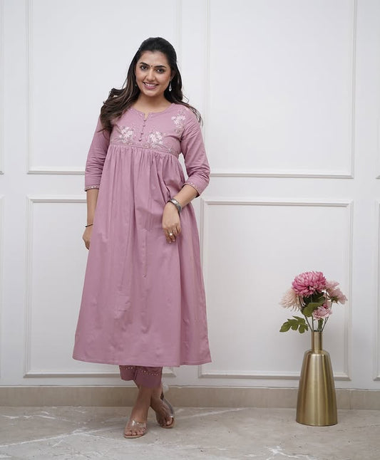 look classy and elegant with our new pure cotton collared kurta pant set(WACD145)
