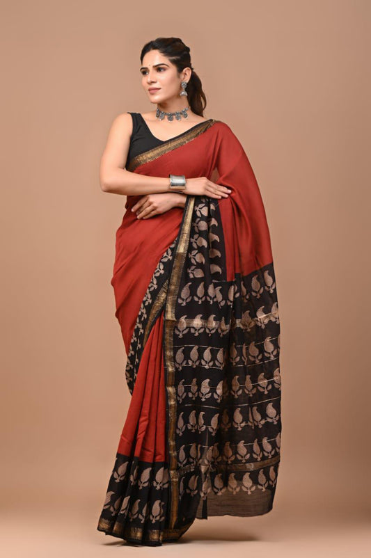 Premium Maheshwari Silk Saree (SWSRMAH13)