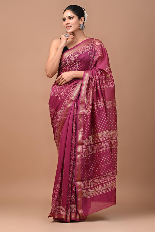 Premium Maheshwari Silk Saree (SWSRMAH21)