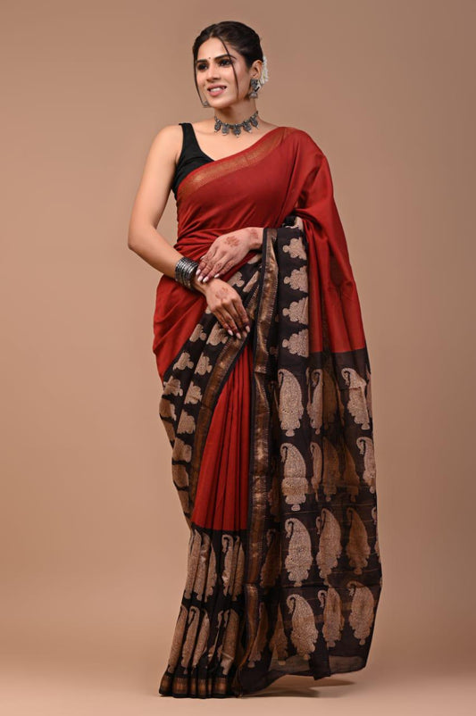 Premium Maheshwari Silk Saree (SWSRMAH45)