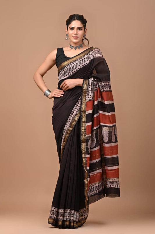 Premium Maheshwari Silk Saree (SWSRMAH43)