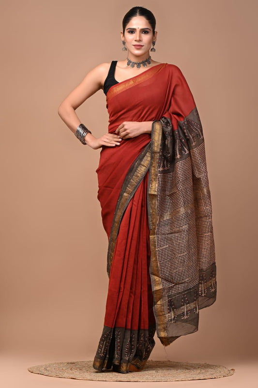 Premium Maheshwari Silk Saree (SWSRMAH62)