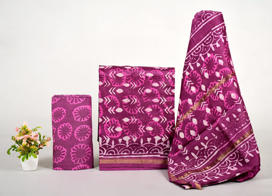 CHANDERI SILK SUIT WITH CHANDERI SILK DUPATTA 12