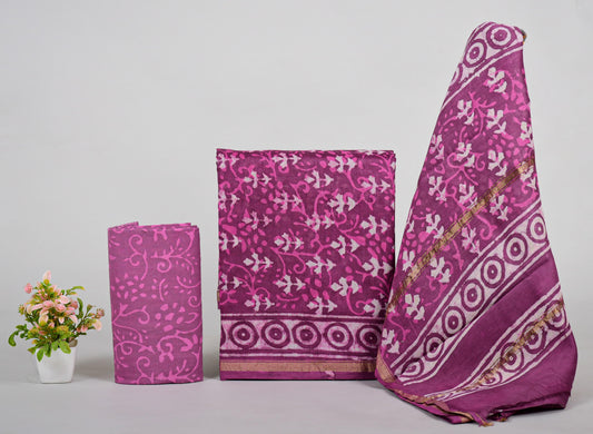CHANDERI SILK SUIT WITH CHANDERI SILK DUPATTA 11