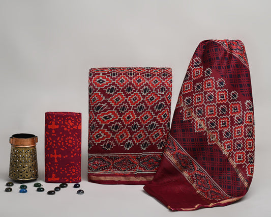 CHANDERI SILK SUIT WITH CHANDERI SILK DUPATTA 16