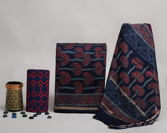 ELEGANT PRINT CHANDERI SILK SUIT WITH CHANDERI SILK DUPATTA 17