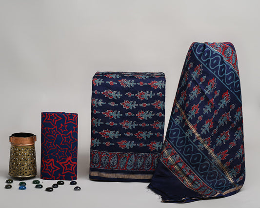 ELEGANT PRINT CHANDERI SILK SUIT WITH CHANDERI SILK DUPATTA 20