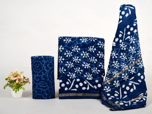 EXCLUSIVE COLLECTION : HAND BLOCK PRINT CHANDERI SILK SUIT SET 23