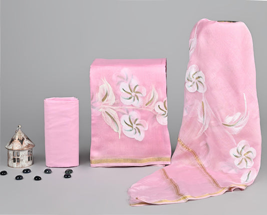 CHANDERI SILK SUIT WITH CHANDERI SILK DUPATTA 50