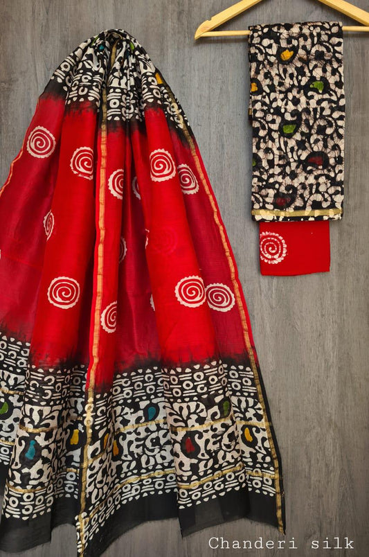 CHANDERI SILK SUIT WITH CHANDERI SILK DUPATTA 51