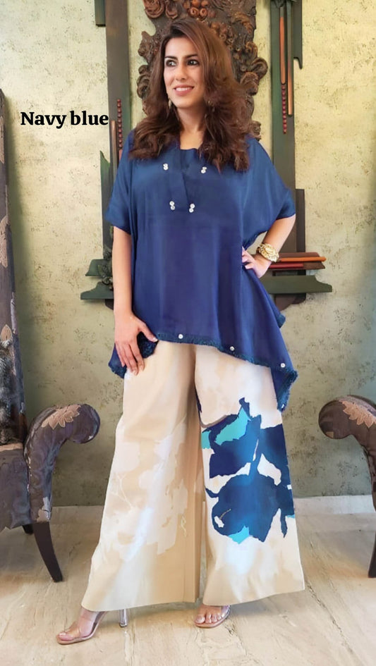 Launching Beautiful Heavy quality Chinon Fabric designer wear Baggy Style Khaftan with Crape Lining Full flowing pattern with Buttons full  lace work on the side Edges  (WACD177)
