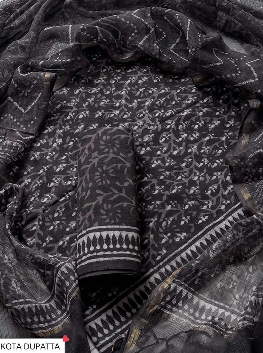 Suits Wala Hand Block Print Cotton Suit Set with Kota Doria Dupatta WAKOTMU23
