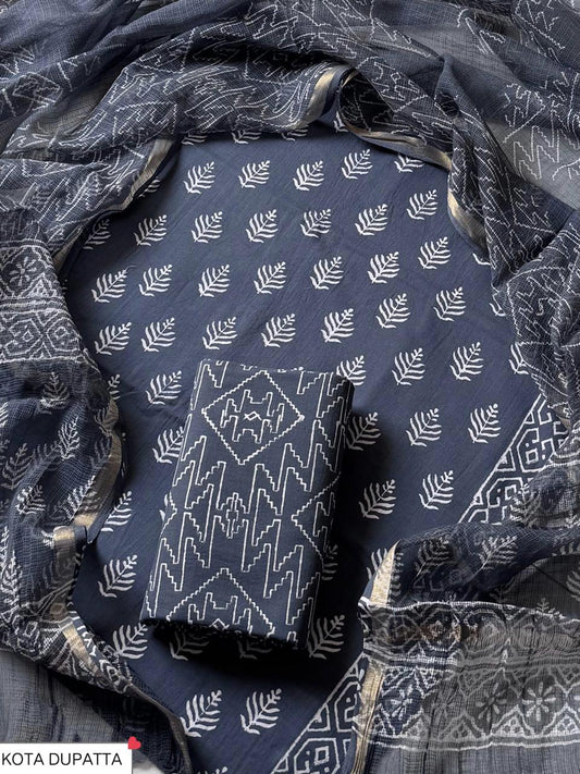 Suits Wala Hand Block Print Cotton Suit Set with Kota Doria Dupatta WAKOTMU24