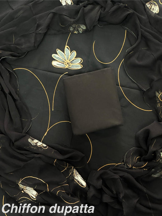 New Premium Hand Block Print Cotton Suit Set with Chiffon Dupatta(WACFCOTMU15)