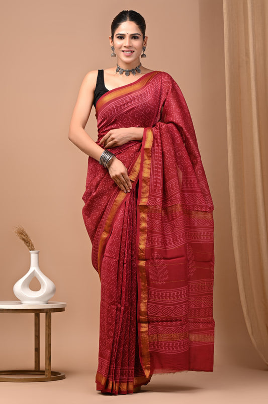 Premium Maheshwari Silk Saree (SWSRMAH130)