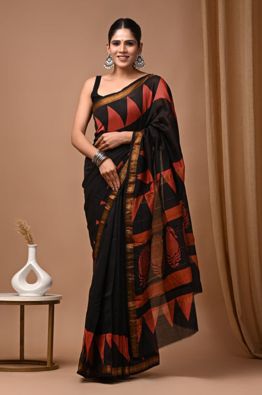 Premium Maheshwari Silk Saree (SWSRMAH128)