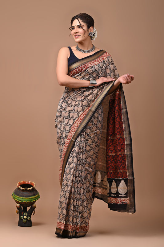 Premium Maheshwari Silk Saree (SWSRMAH94)