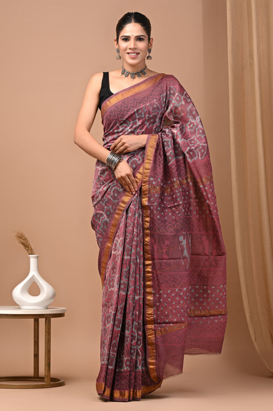 Premium Maheshwari Silk Saree (SWSRMAH68)