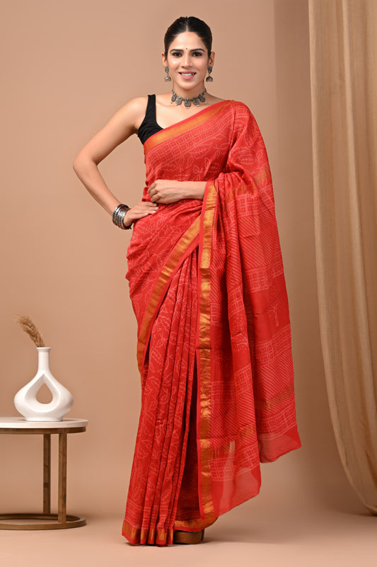 Premium Maheshwari Silk Saree (SWSRMAH64)