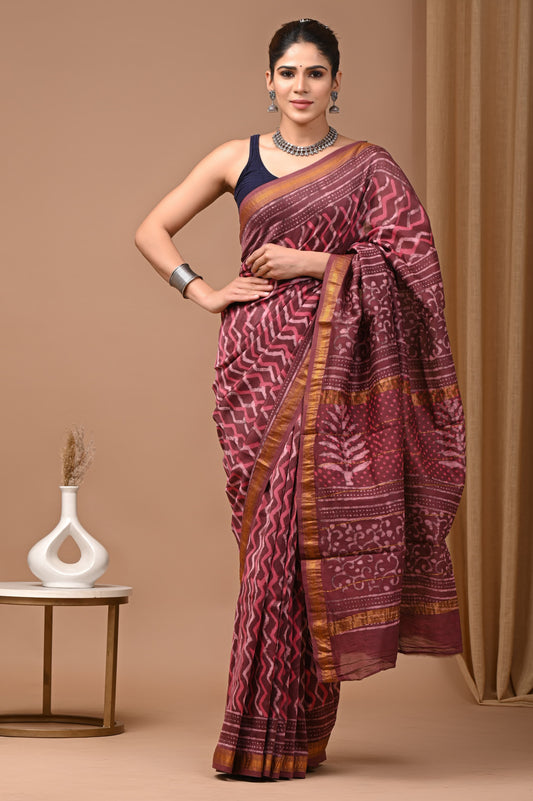 Premium Maheshwari Silk Saree (SWSRMAH54)
