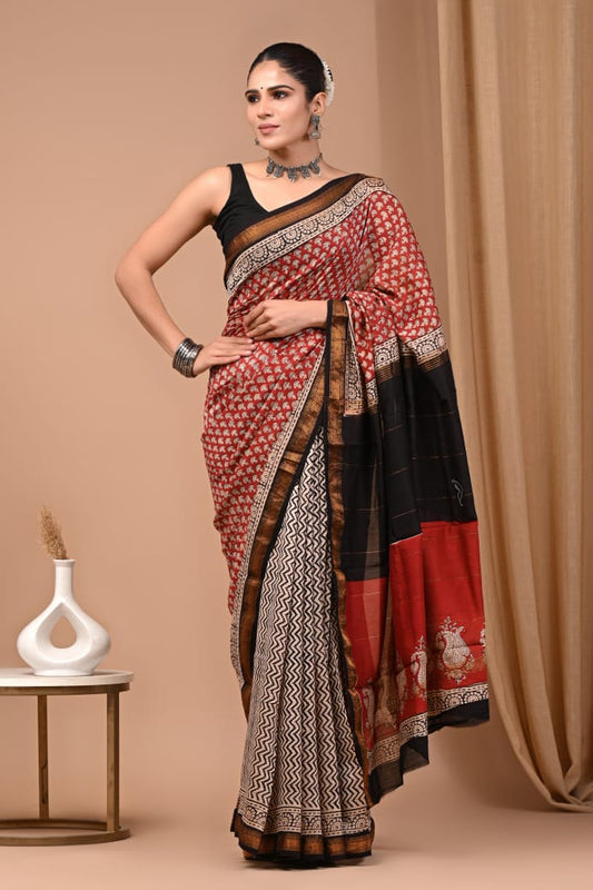 Premium Maheshwari Silk Saree (SWSRMAH18)