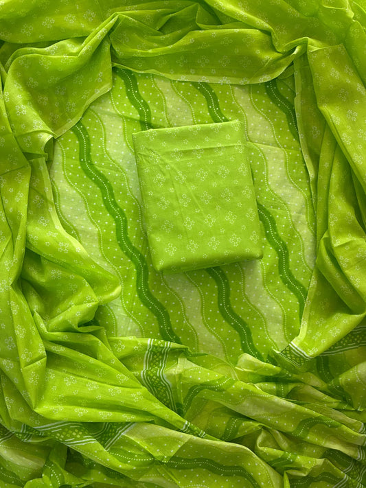 ELEGANT HAND BLOCK PRINT COTTON SUIT SET WITH MULMUL DUPATTA(WACOTMU53)