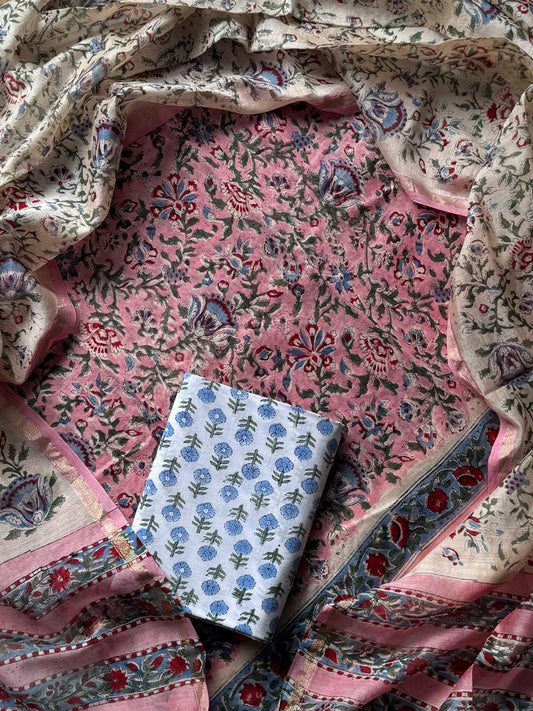 CHANDERI SILK SUIT WITH CHANDERI SILK DUPATTA 14