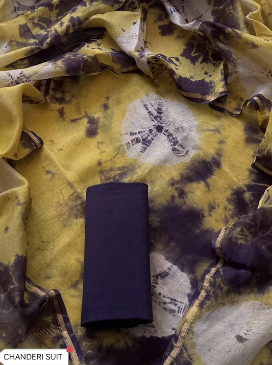 CHANDERI SILK SUIT WITH CHANDERI SILK DUPATTA 15