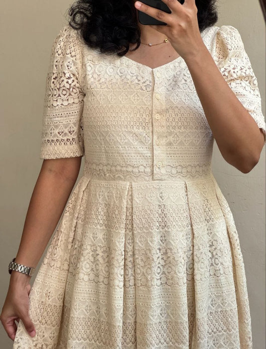 Introducing Beautiful pure cotton lace dress!! it will make you simple and classy look!! its our unique design!! very trendy dress from celebrity!! (RRRD13)