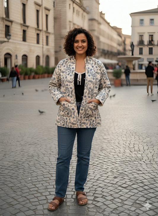 Presenting Jaipuri printed Women's Wear Quilted Full Sleeves JACKETS (JAC07)