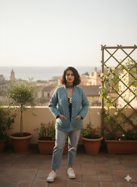 Presenting Jaipuri printed Women's Wear Quilted Full Sleeves JACKETS (JAC09)