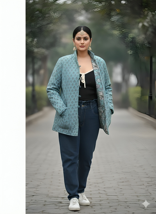 Presenting Jaipuri printed Women's Wear Quilted Full Sleeves JACKETS (JAC13)