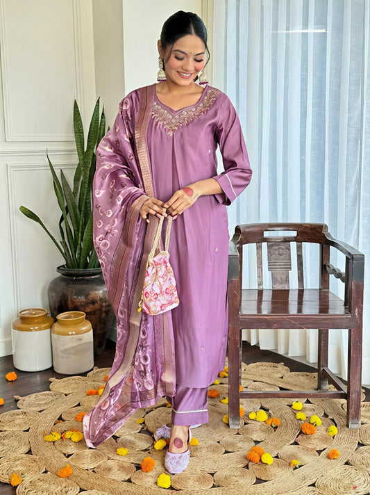 🪷🪻 NEW LAUNCHING HEAVY 3PIECE SUIT SET 🪻🪷 (SWSC05)